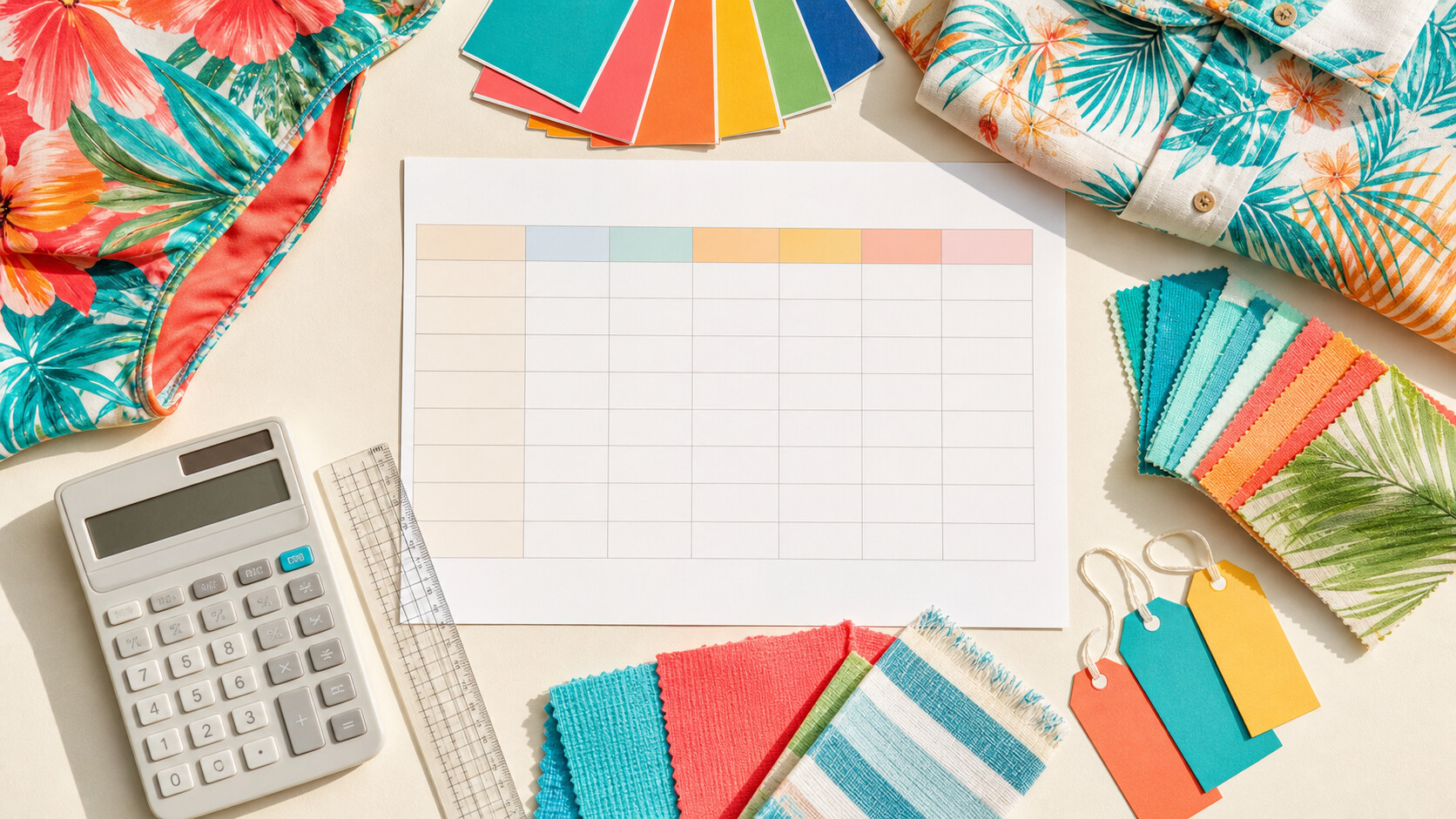Custom Resort Wear Tariff Quote Comparison Worksheet