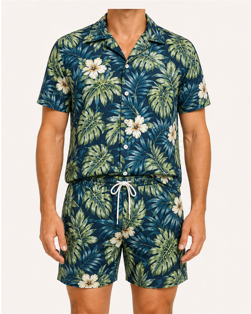 Polyester Shirt + Shorts (MS1003) — Matching Sets by Aloha & Co