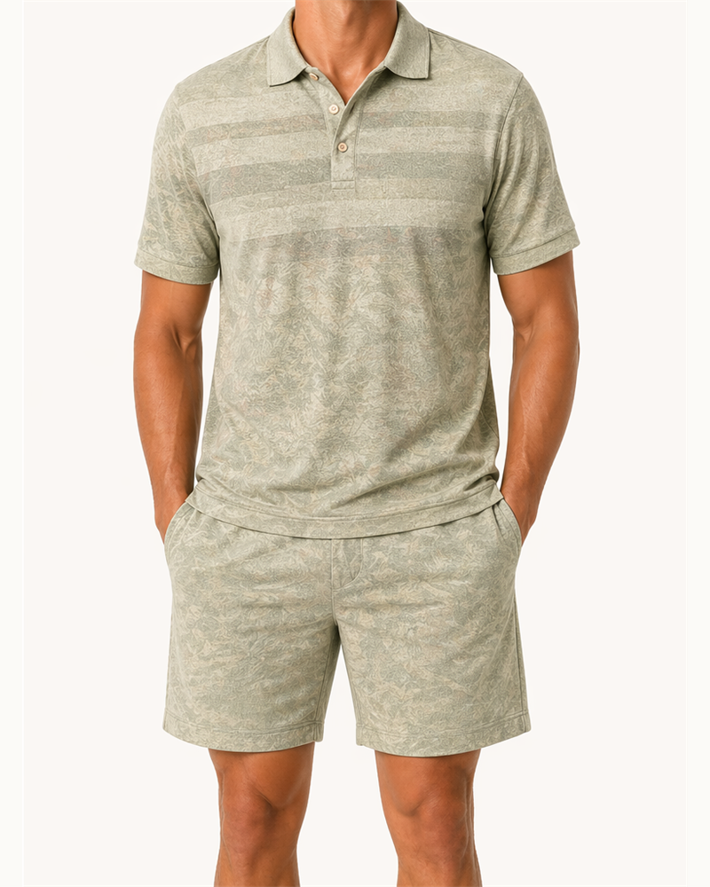 Knitted DTY Polo + Shorts (MS1101) — Matching Sets by Aloha & Co