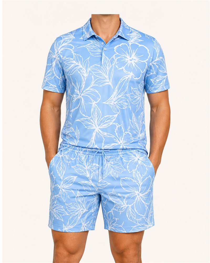 Knitted DTY Polo + Shorts (MS1101) — Matching Sets by Aloha & Co