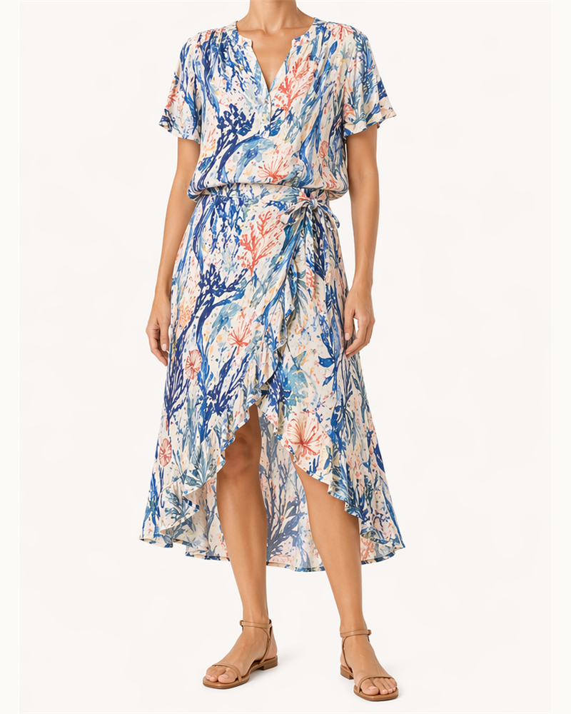 Viscose Top + Wrap Skirt (MSW2102) — Matching Sets by Aloha & Co