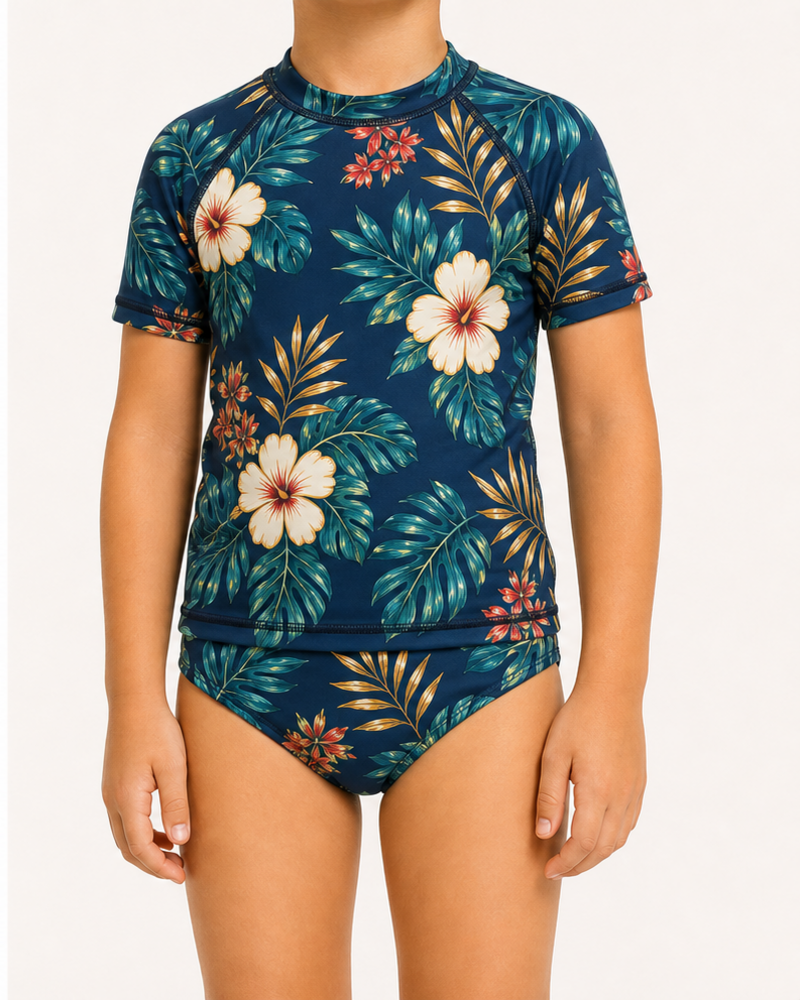 Kids Swim Set (Top+Bottom) (SWK7003) — Swimwear by Aloha & Co
