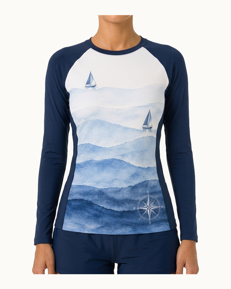 L/S Rash Guard UPF50+ (SWW2301) — Swimwear by Aloha & Co