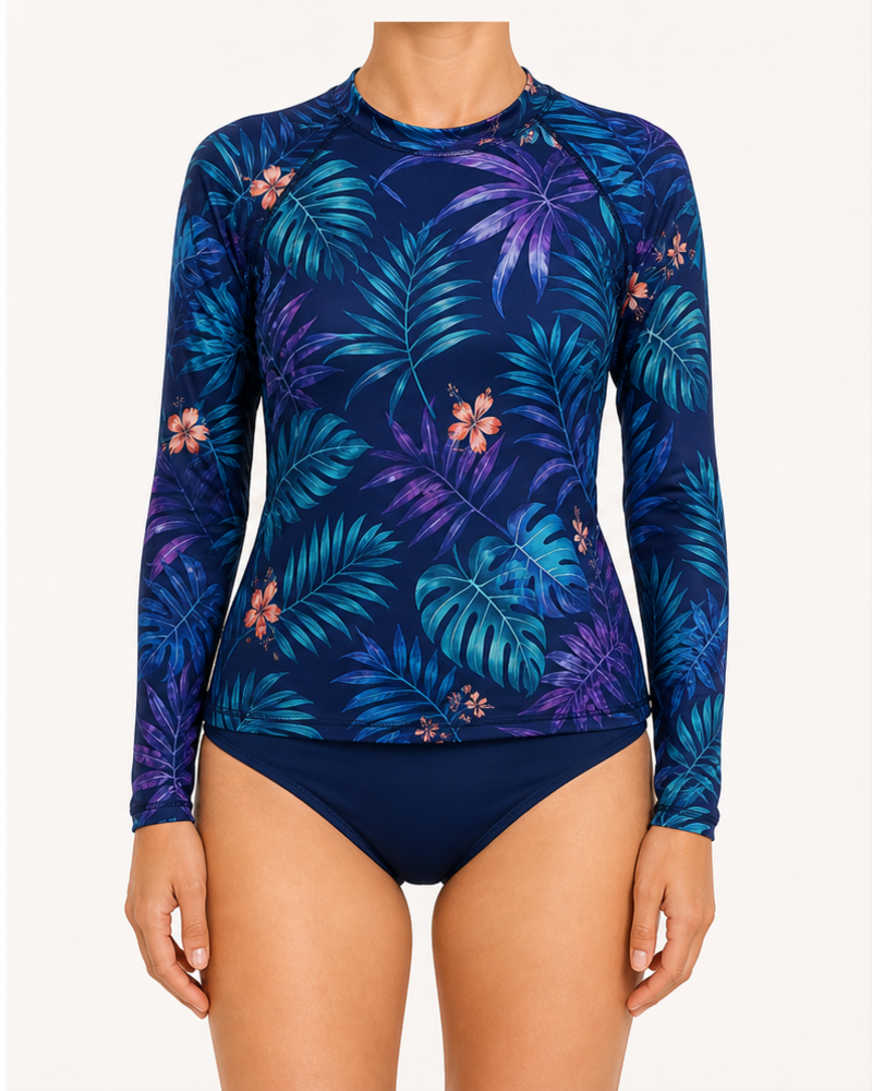 L/S Rash Guard UPF50+ (SWW2301) — Swimwear by Aloha & Co