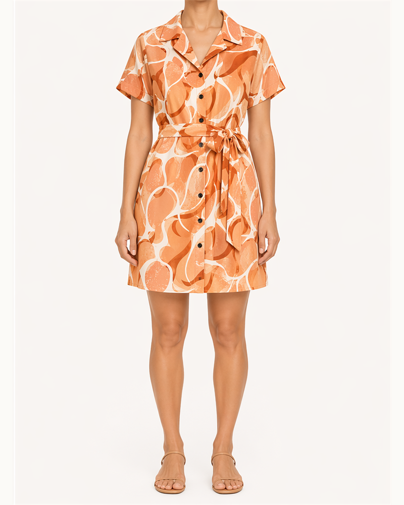 Smooth Polyester Shirt Dress (RD1003) — Resort Dresses by Aloha & Co