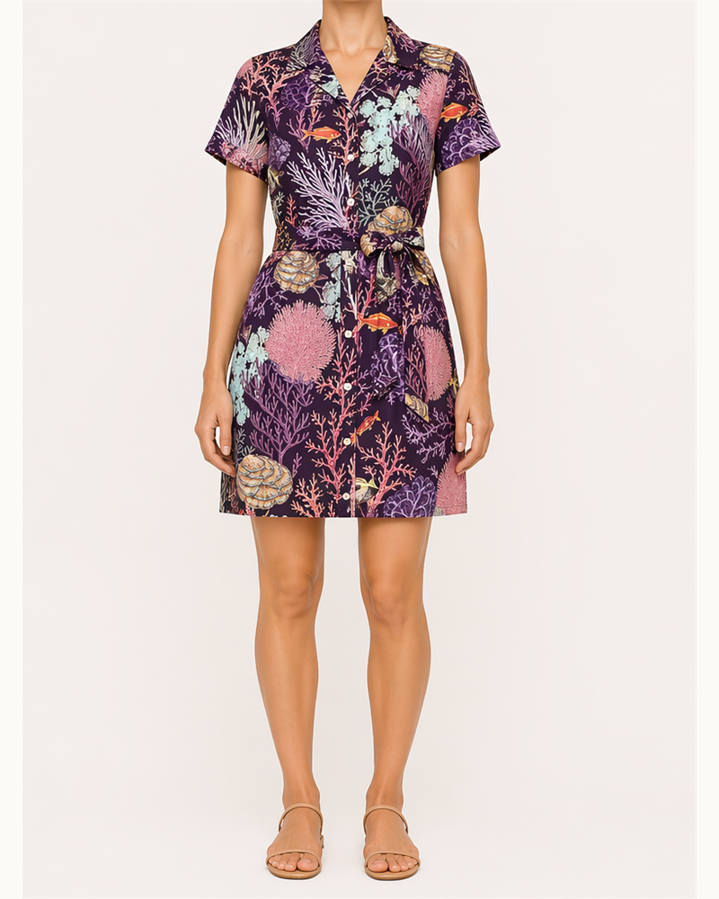 Stretch Poplin Shirt Dress (RD1004) — Resort Dresses by Aloha & Co