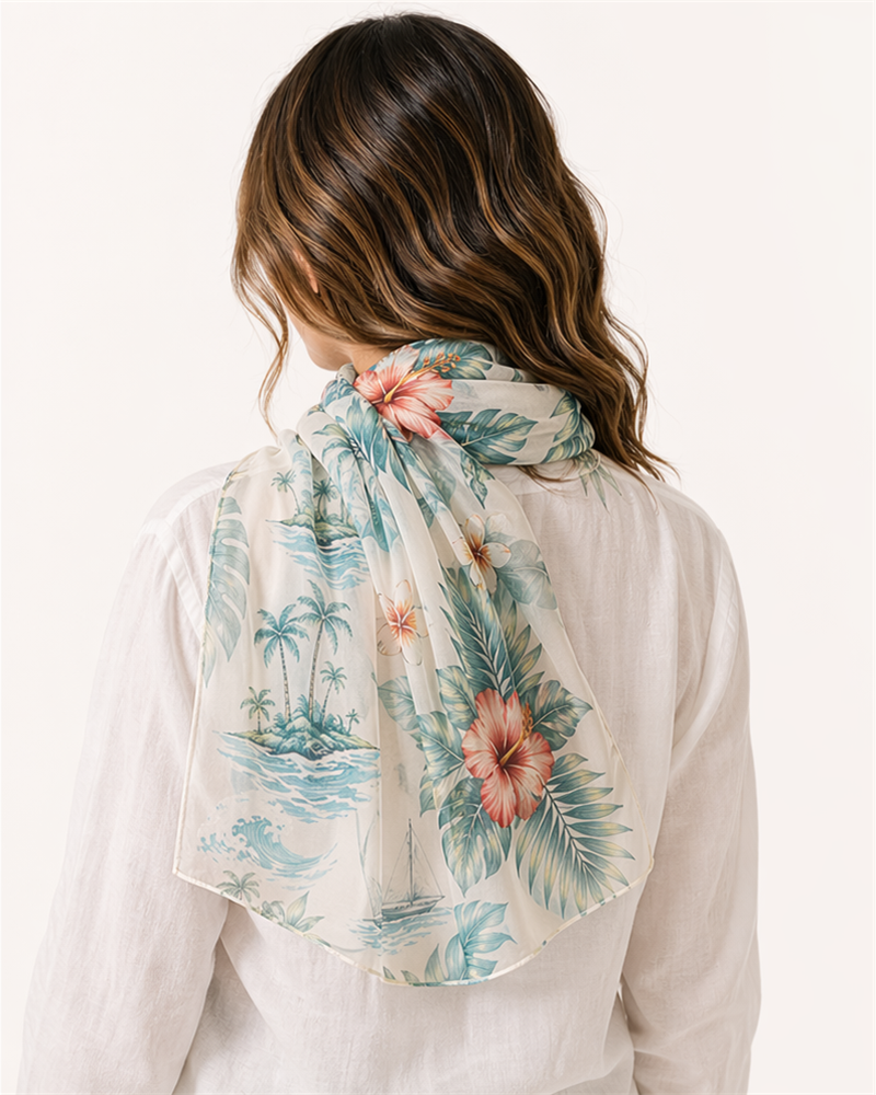 Chiffon Aloha Scarf (AC1302) — Accessories by Aloha & Co
