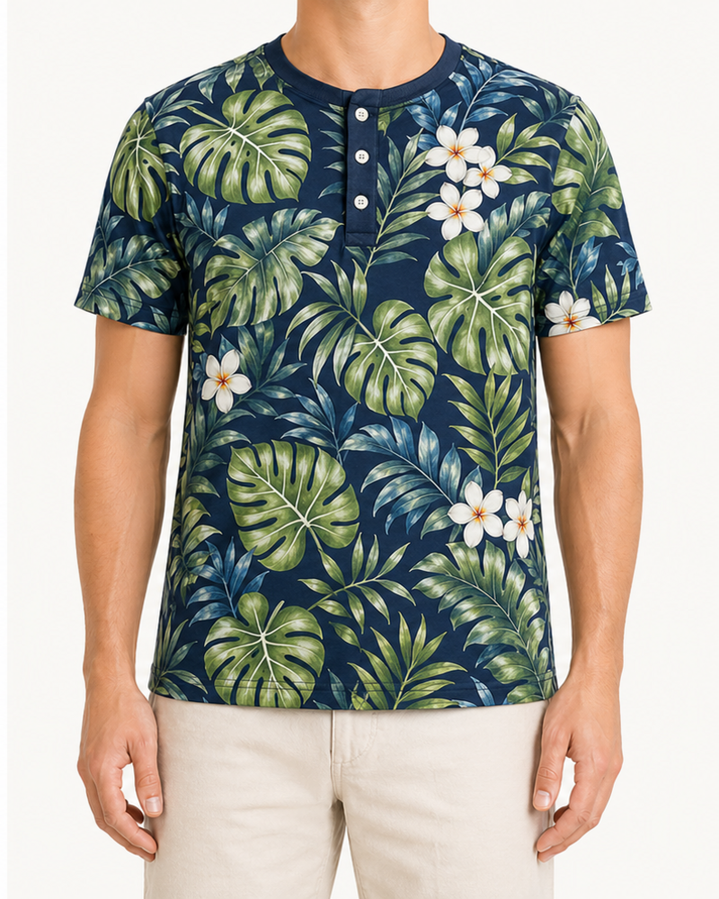 Cotton Henley Tee (TS1401) — T-Shirts & Tops by Aloha & Co