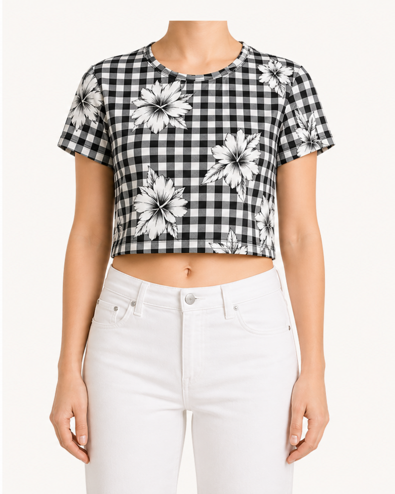 Cropped Cotton Tee (TSW2002) — T-Shirts & Tops by Aloha & Co